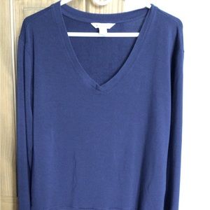 Athleta Sunrise V Neck Sweatshirt M Enchanted Blue Medium Nirvana Long Sleeve